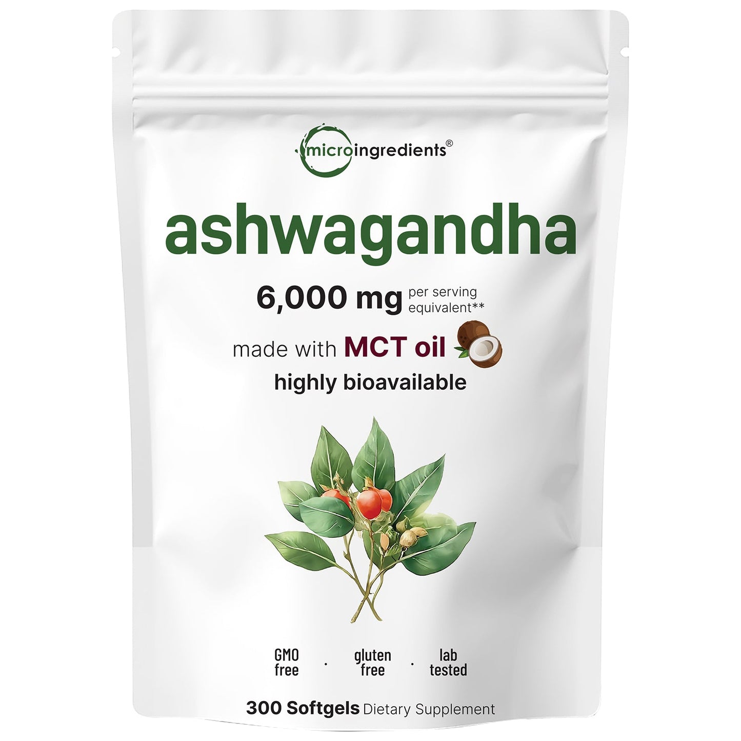 nutrimax™ Ashwagandha en Cápsulas Blandas con Aceite MCT de Coco